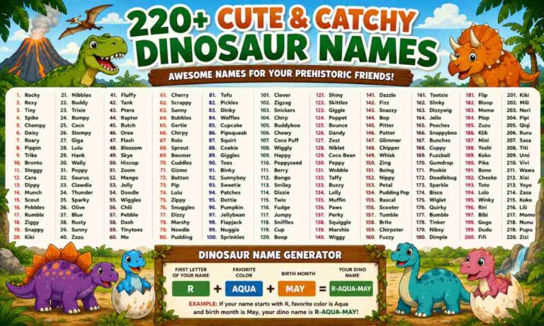 220+ Cute and Catchy Dinosaur Names With Name Generator