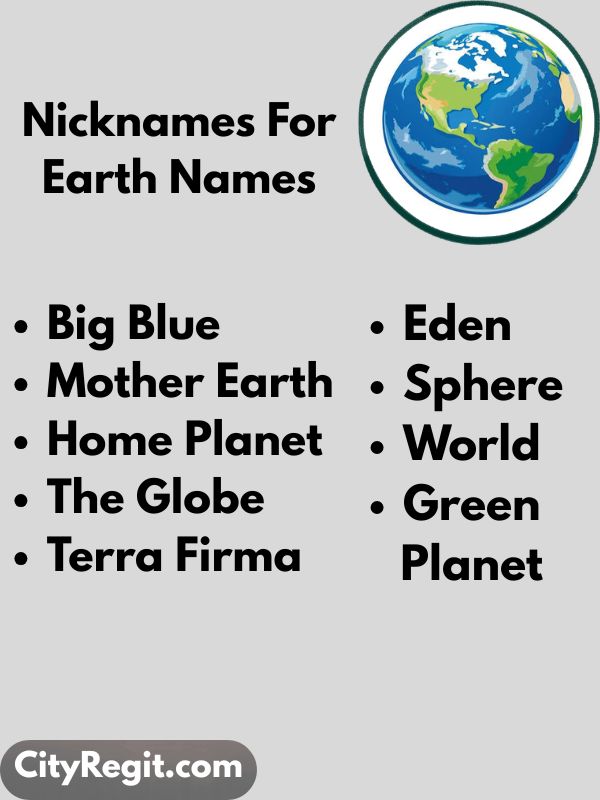Nicknames For Earth Names